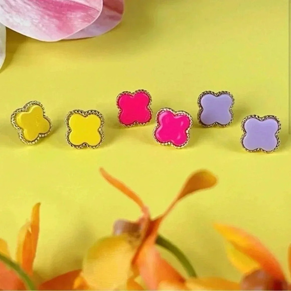 Park Lane Lavender Quatrefoil  Earrings 💜 - Picture 5 of 8